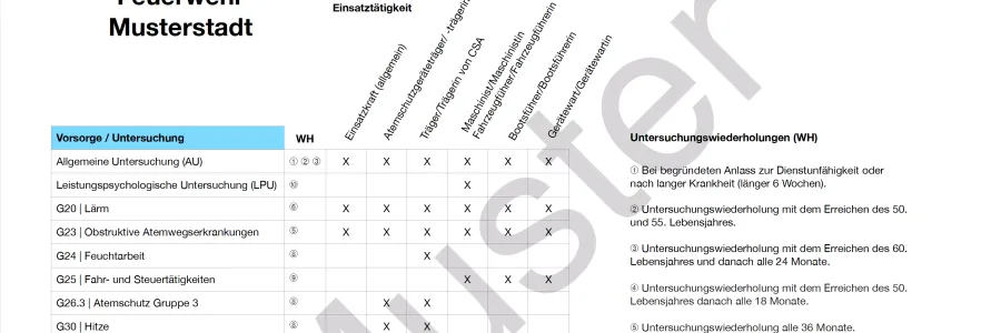 Untersuchungsmatrix freiwillige Feuerwehren